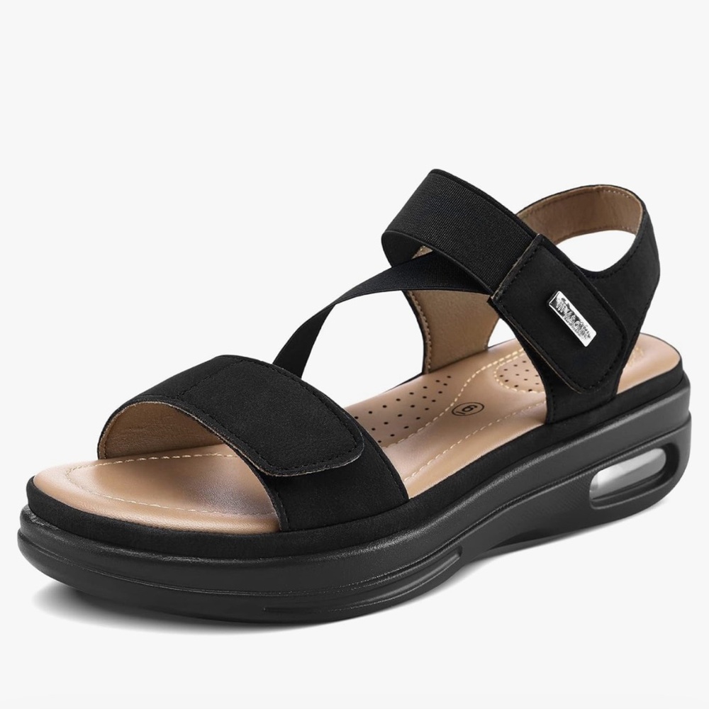 Summer Wedge Sandals with Air Cushion and Ankle Straps